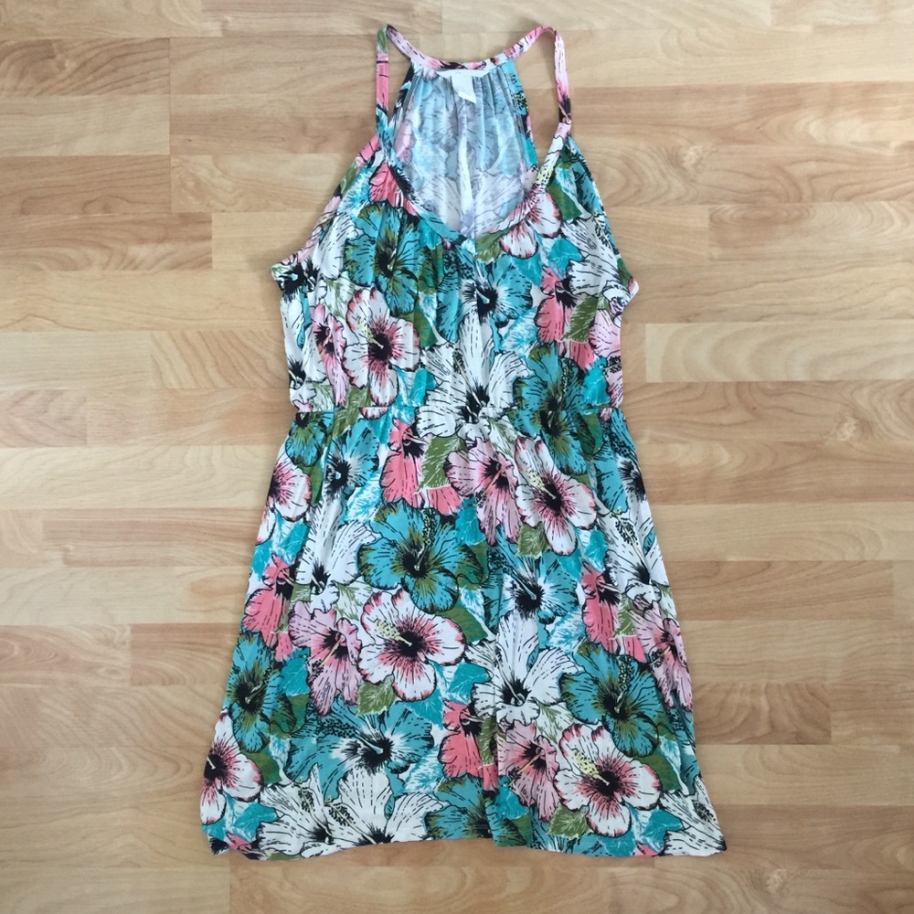 H&M colorful flowers print dress